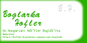 boglarka hofler business card